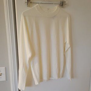 Crew neck sweater, zipper detail back